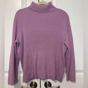 Lane Bryant Ribbed Turtleneck Sweater Purple Cotton Long Sleeve Plus 18/20